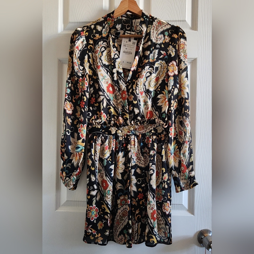 Zara Floral Black Dress